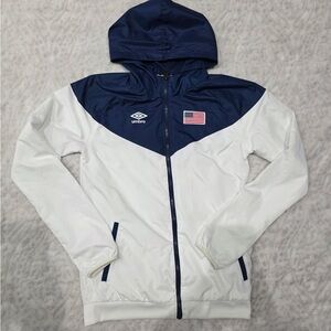 Umbro Blue and White USA Flag Zip-Up Jacket